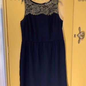 Ann Taylor Black and Gold Lace Dress